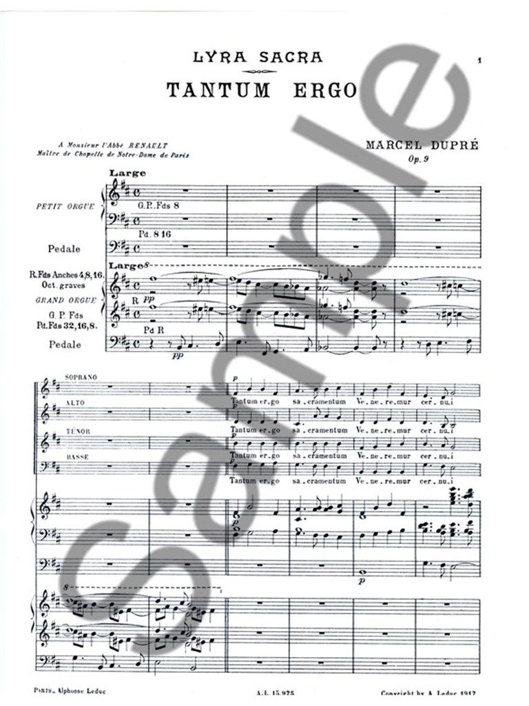 Marcel Dupre: 4 Motets Op.9, No.3: Tantum ergo
